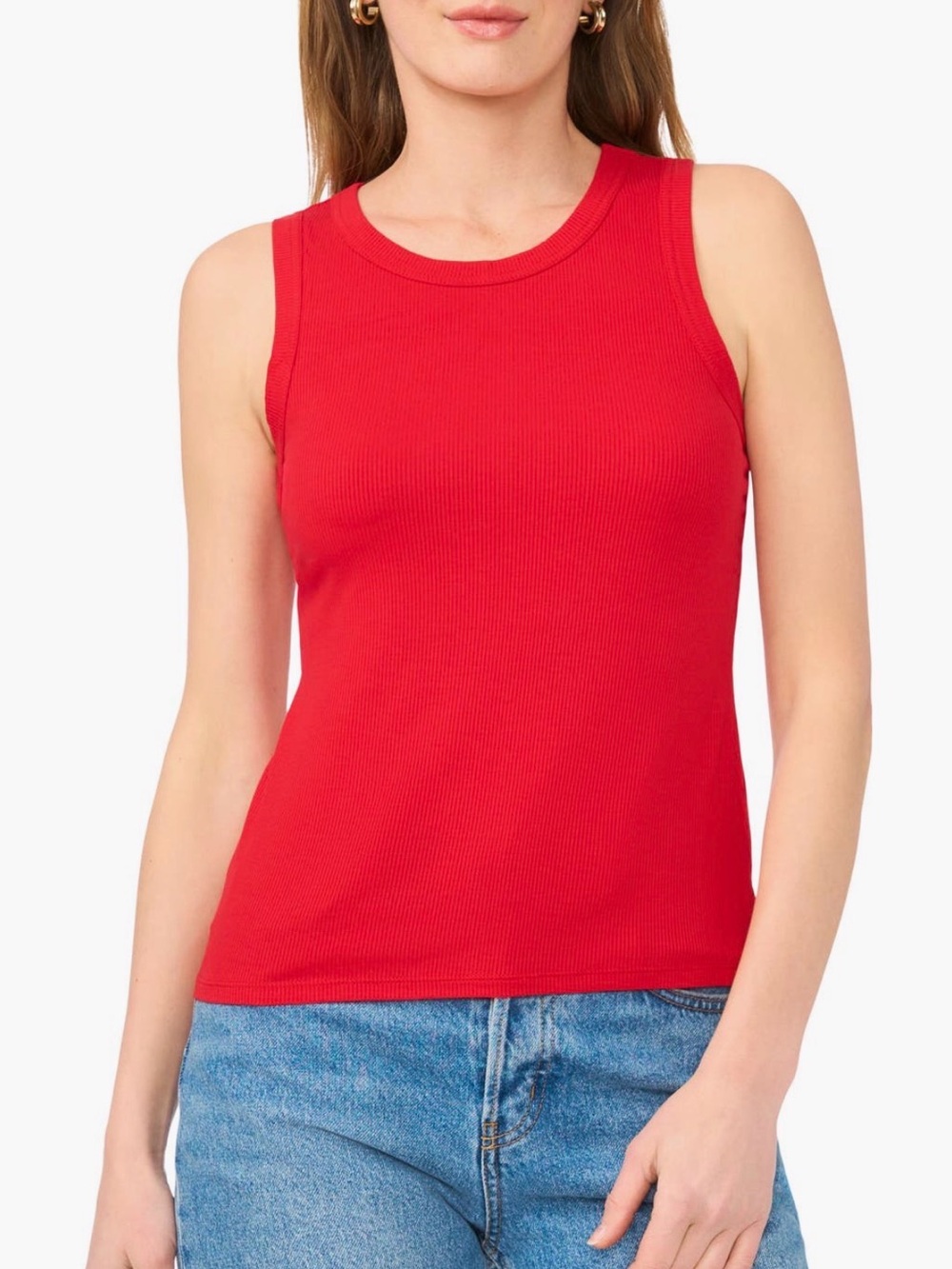 Halogen Fitted Ribbed Tank Top Size XS